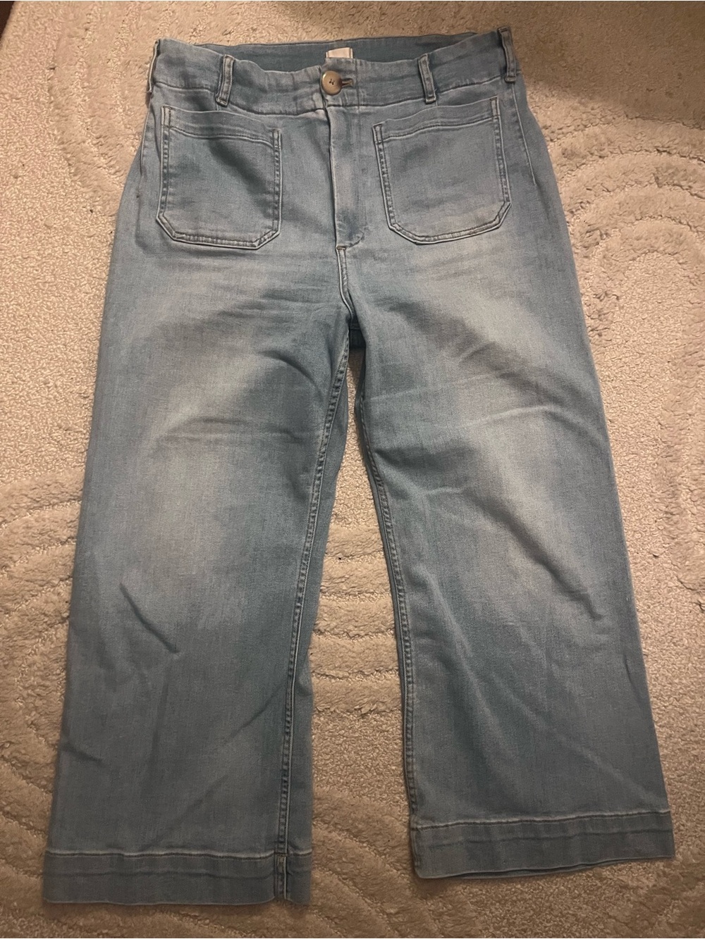 Collette Anthro Cropped Wide-Leg Jeans